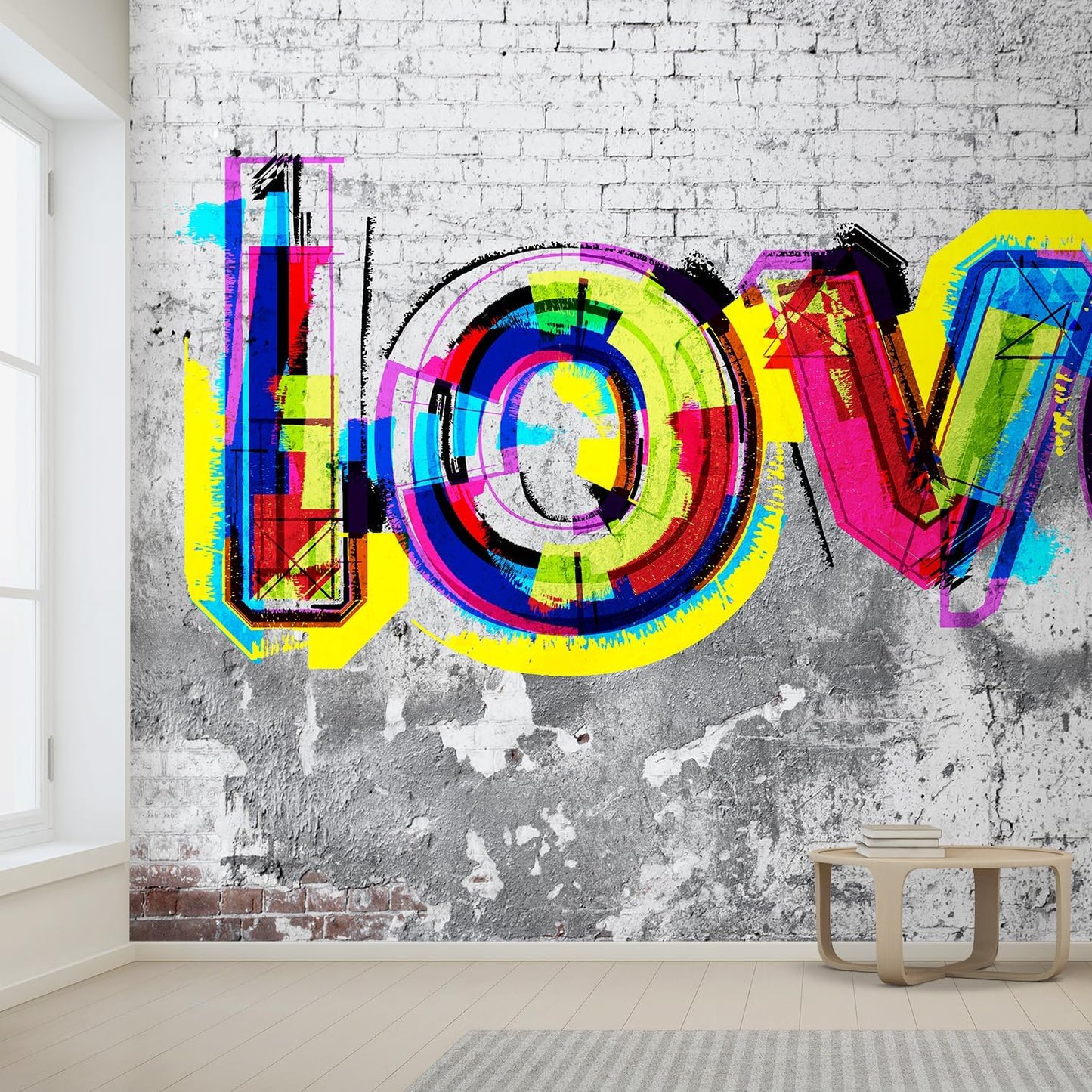 wall26 Wall Sticker/Wall Mural Colorful Graffiti, Not Peel and Stick, Non-Woven Wallpaper Decorative for Bedroom, Living Room, Office - 132x168 inches