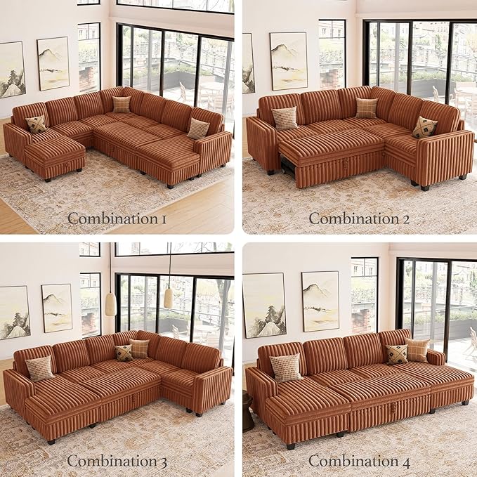 Belffin Corduroy Corner Seat for Modular Sofa Sectional Couches for Living Room - Image 3