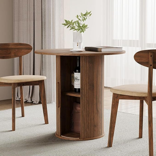 31.5" Round Dining Table for 2-4, Modern Farmhouse Kitchen Table by WelcometoFurnitureSalon
