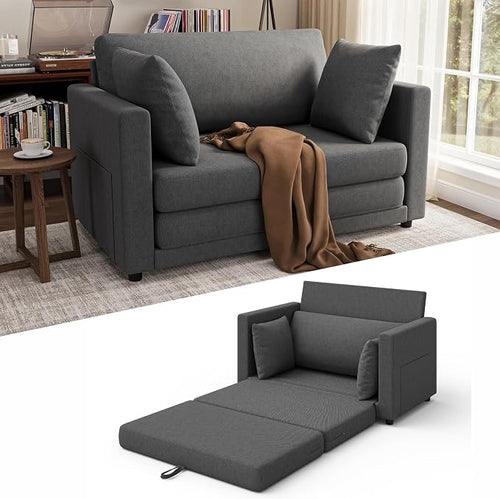 51" Loveseat Sofa Bed, Pull Out Love Seat by TROMIRY