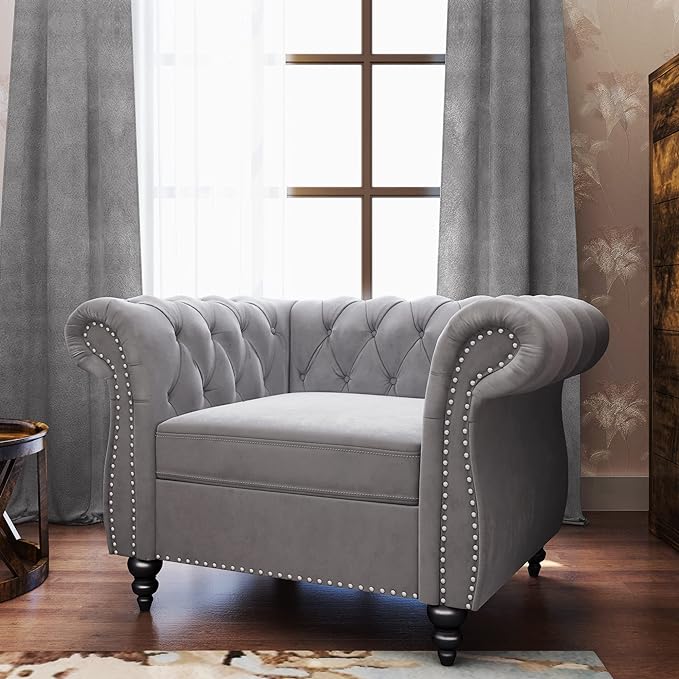 QHITTY 3 Piece Living Room Set, Sectional Chesterfield Sofa Chair Contemporary - Image 7