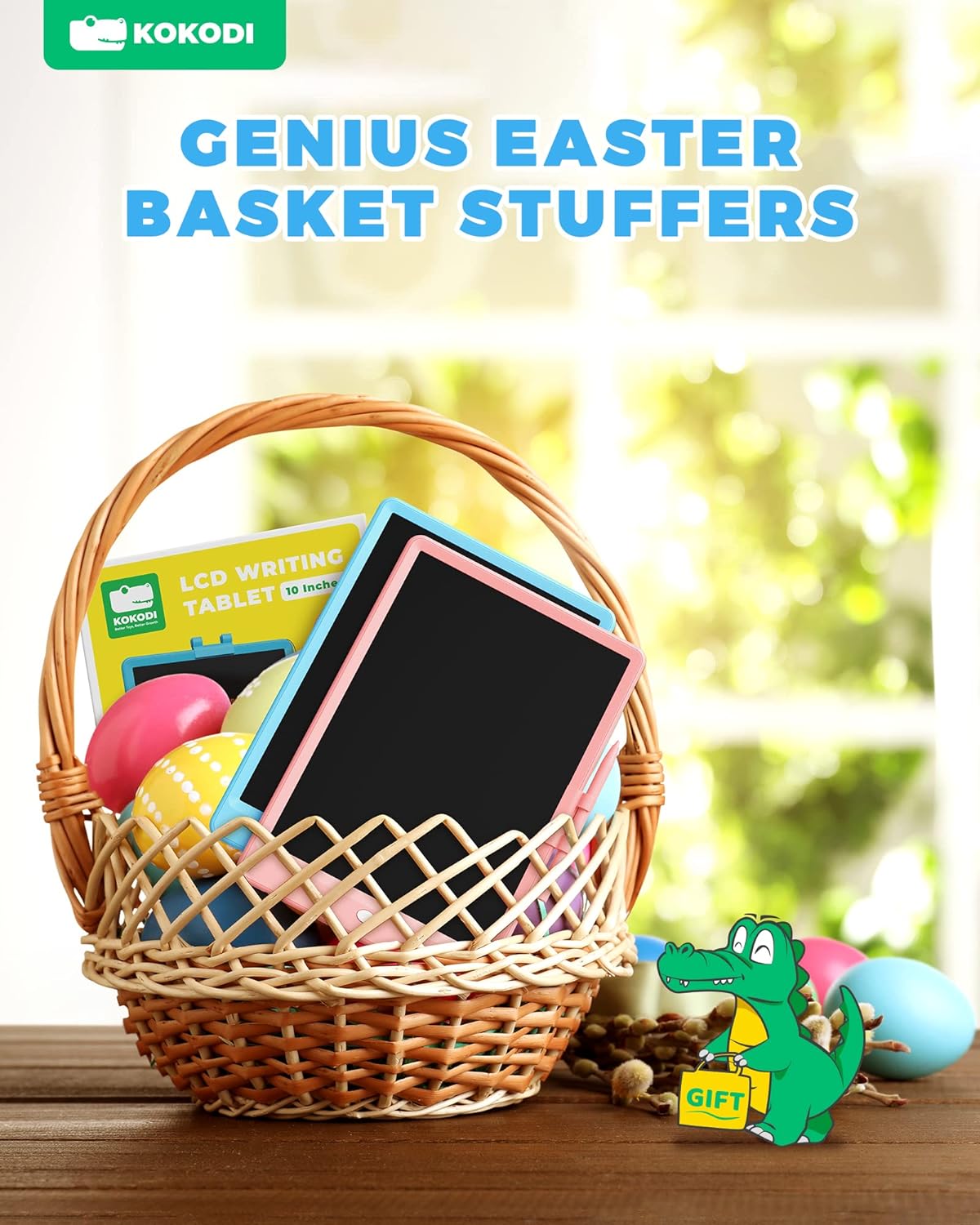 KOKODI LCD Writing Tablet,Gifts for 3 Years Old Boys and Girls,10 Inch Colorful Doodle Board Drawing Tablet, Erasable Reusable Electronic Drawing Pads, Educational and Learning Toy for Kids