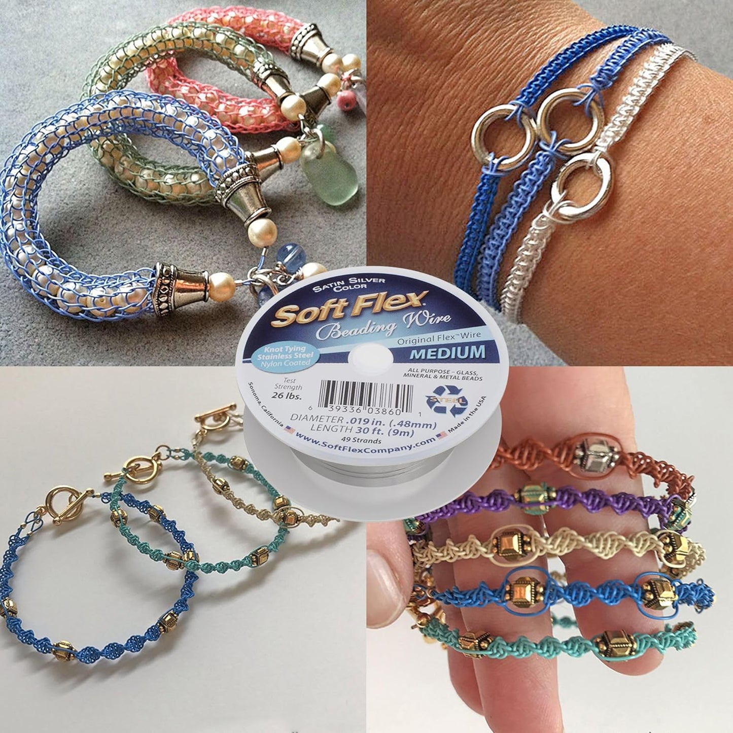 Soft Flex 49 Strand Beading Wire - Medium 0.19 Diameter - 30 Feet Nylon Design Wire