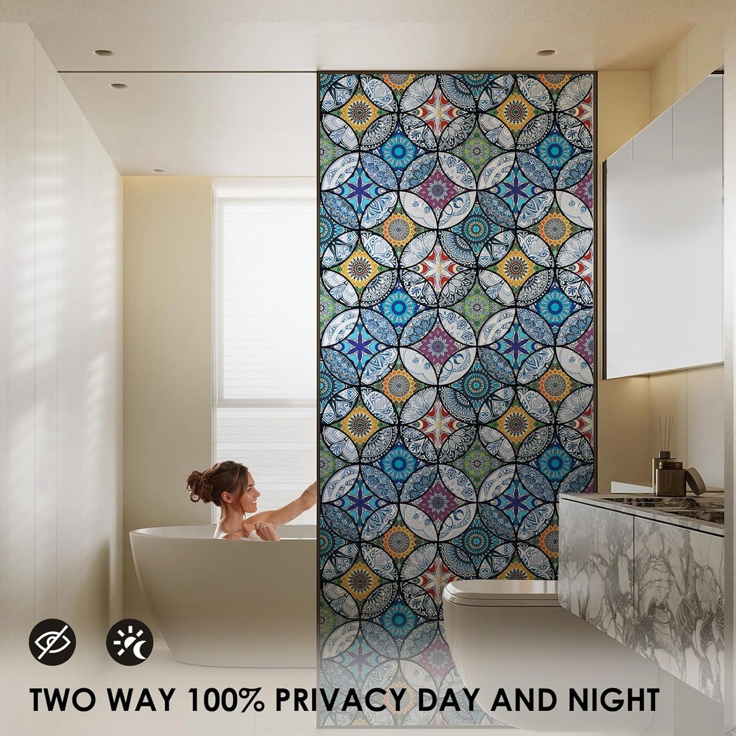 DKTIE Frosted Window Film with Installation Tools Privacy Window Film Frosted Window Sticker Static Cling Film Decorative Window Cling for Home Office UV Protection 35.4 x 78.7 Inch