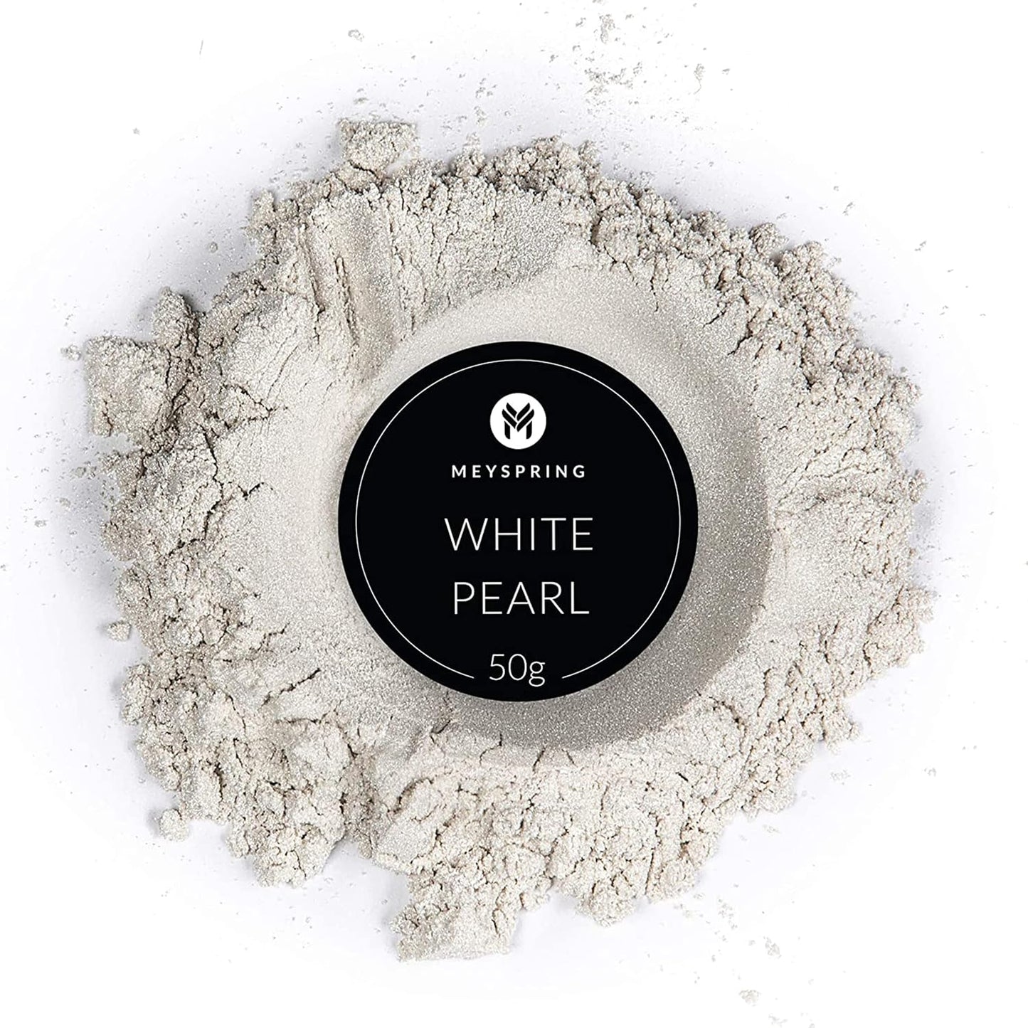 MEYSPRING White Pearl Mica Powder - 50g - White Resin Art Pigment - Mica Powder for Epoxy Resin - UV Resin Dye