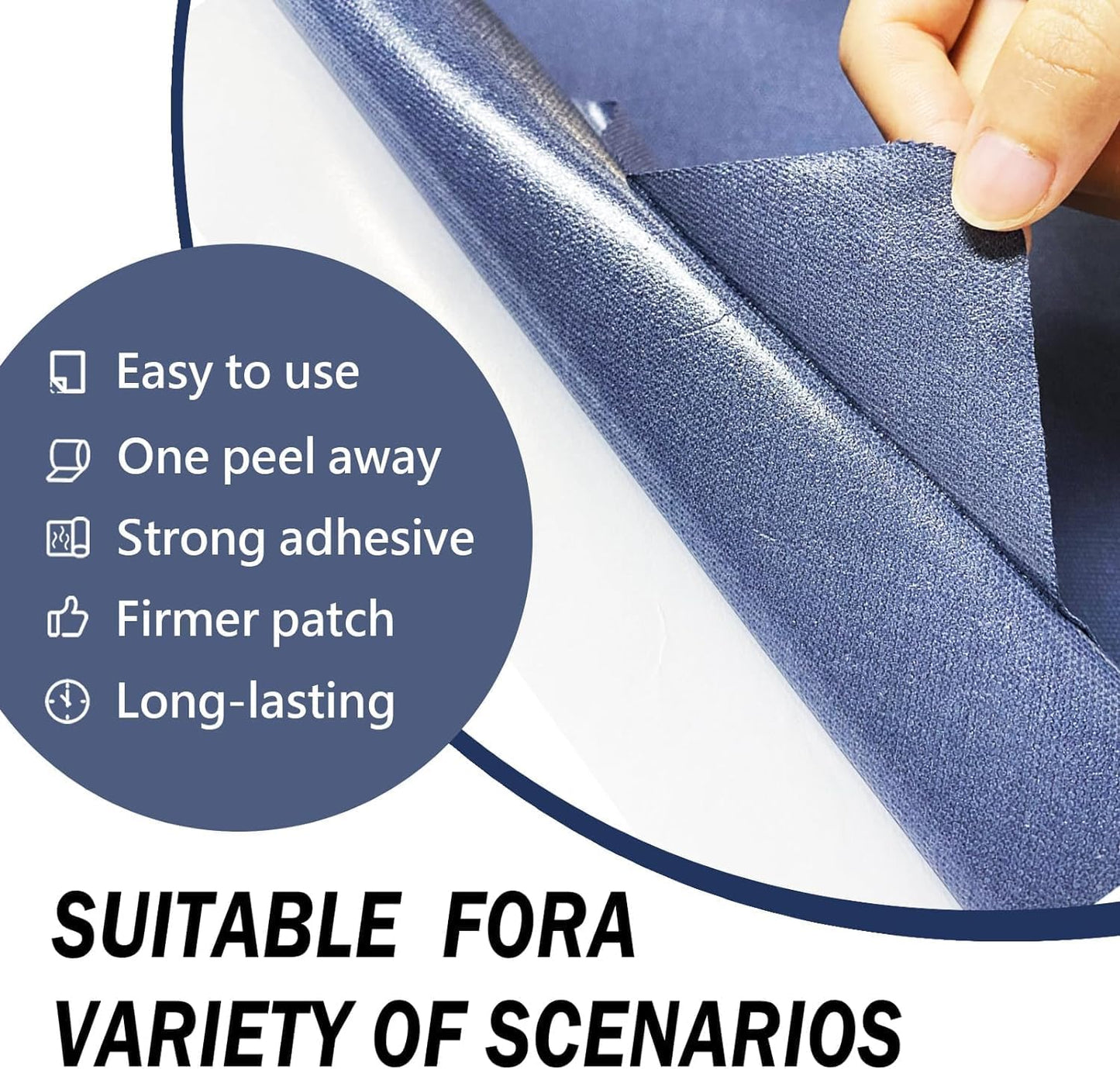 Canvas Repair Patch, 17X158 Inch Strong Sticky Fabric Repair Tape, Self-Adhesive Fabric Patch for Sofas, Tote Bags, Clothing, Car Seats, Furniture (Grey, 17X158 Inch)