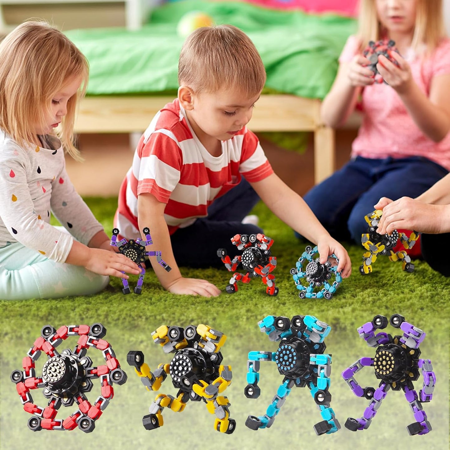 Fidget Spinners for Kids and Adults Stress Relief Sensory Fidget Toys for Boys and Girls Fingertip Gyros Toy Sensory Toy for Kids 2 Pcs Party Favors