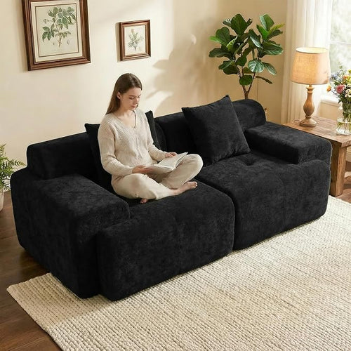 83.5" Boneless Loveseat Couch, Cloud Comfy Couches by Mifnas