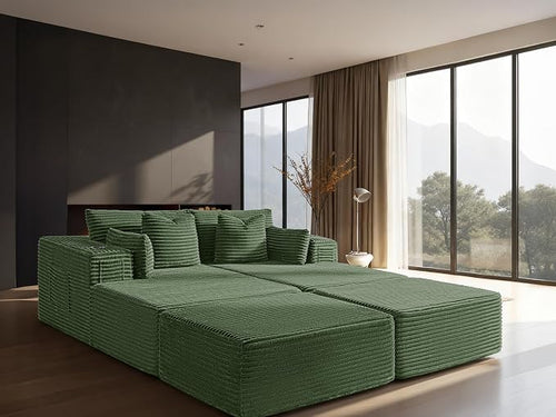 72" Cloud Sectional Couch, Comfort Sleep Sofa by VYUXWO