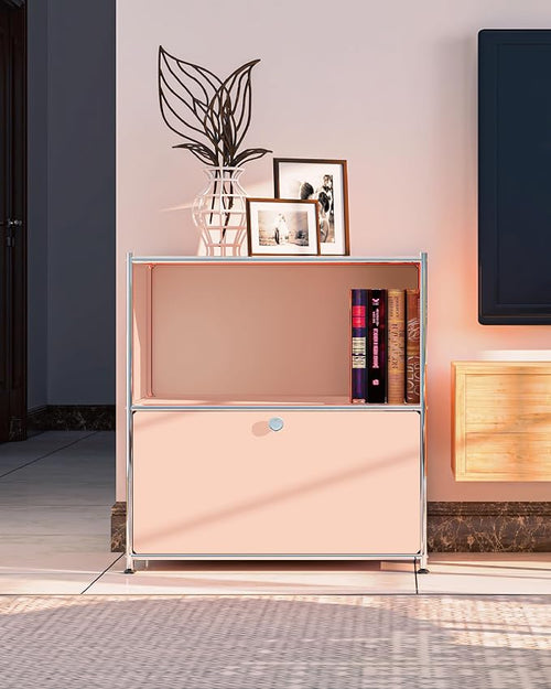 32.5-Inch Flip-Top Side Table & Buffet Cabinet - Image 2