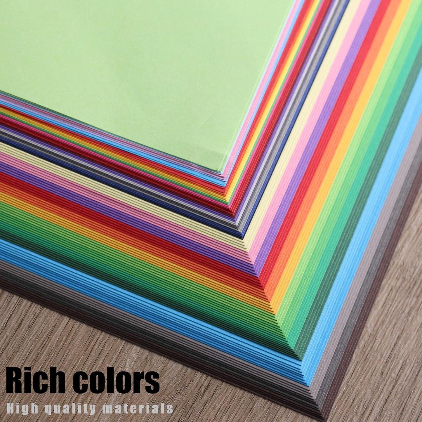 KOOGEL 20PCS Colored Paper, Including 10 Sheets 120gsm Construction paper & 10 Sheets 250gsm Assorted Color Cardstock, for Kids DIY Crafts, School Teaching Supplies