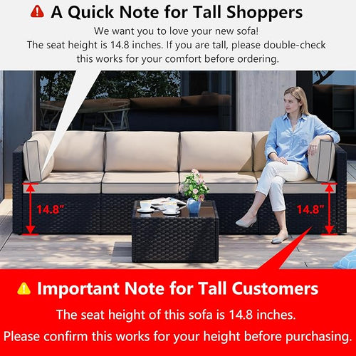 5 Piece Outdoor Patio Furniture Set, All Weather Conversation Set - Image 2