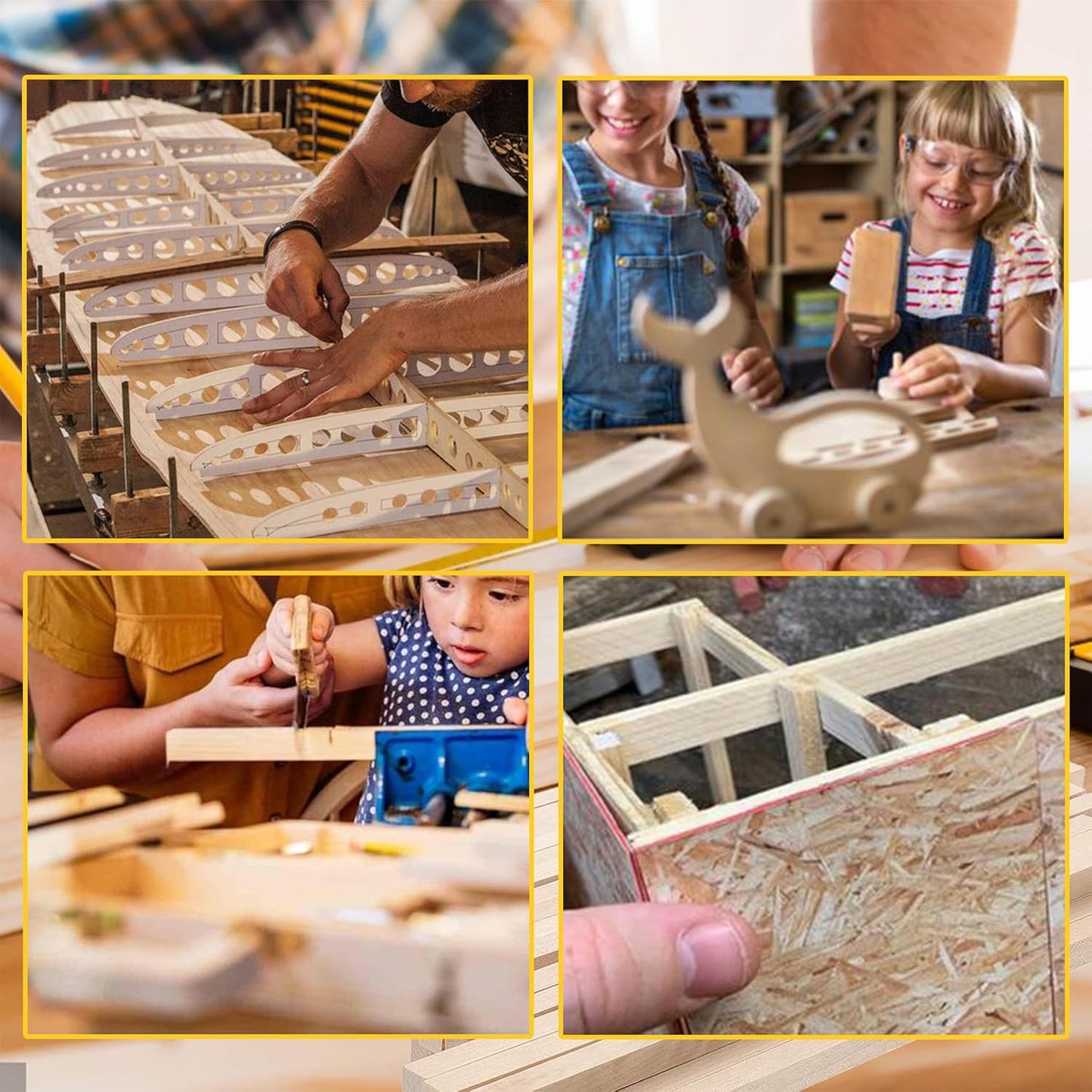 Premium 1/4" x 12" Balsa Wood Sticks 50pcs - Square Unfinished Lightweight for Architectural Models, DIY Crafts