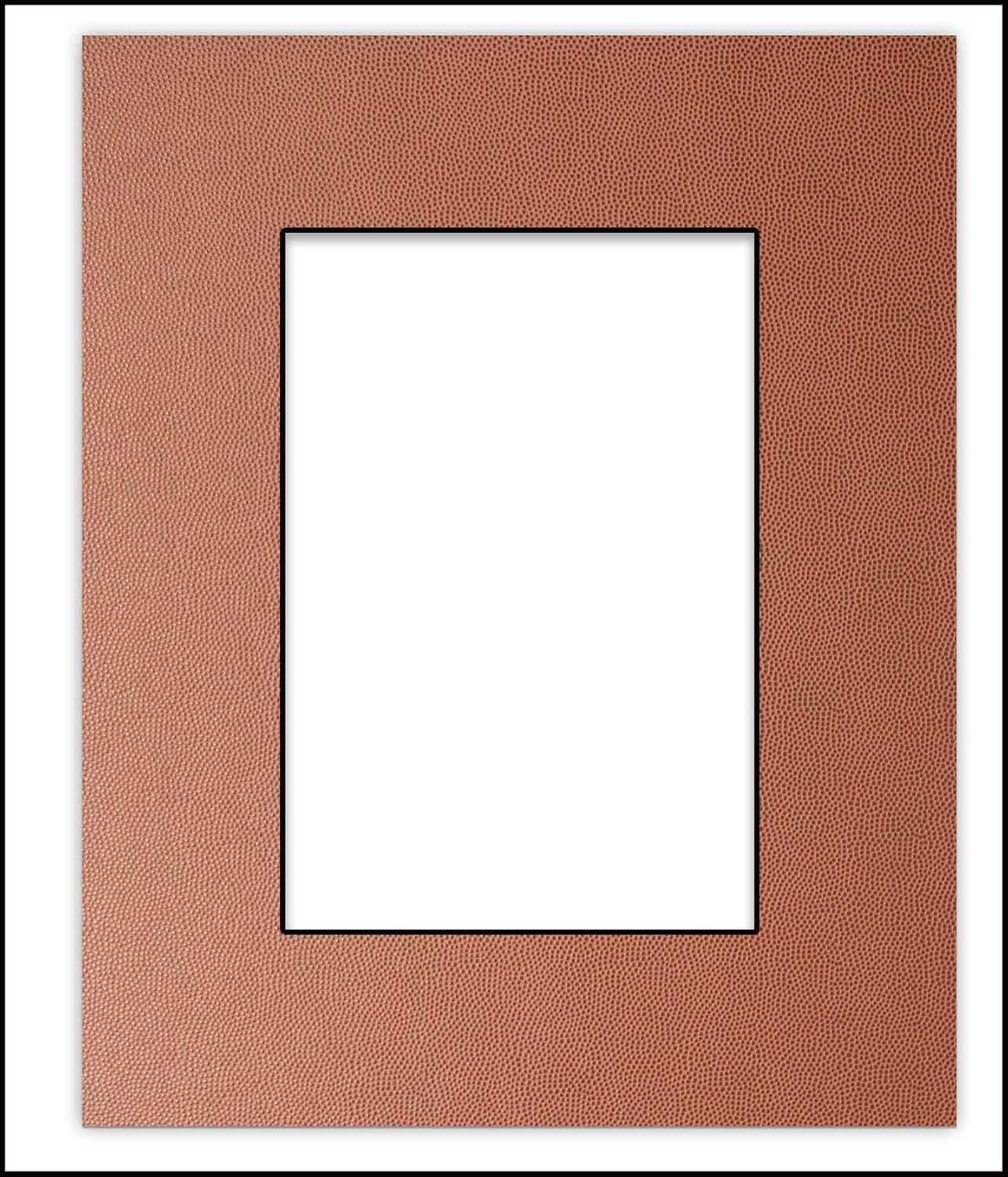 Pack of 25 Acid Free 11x14 Mats Bevel Cut for 8.5x11 Photos - Football Texture Precut Matboards With Backing Boards and Clear Photo Mat Bags For Pictures, Photos, Framing - 4-ply Thickness