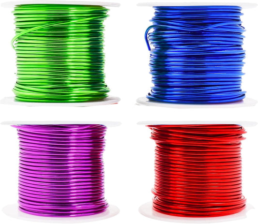 Mandala Crafts 16 Gauge Anodized Aluminum Craft Wire for Jewelry Making - 400 FT Colored Flexible Rainbow Wire - Bendable for Bonsai Armature Crafting Sculpting