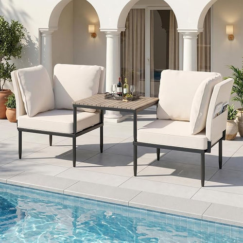 5 in 1 Modular Patio Furniture Set, 3 Piece Aluminum Convertible Outdoor by LIMIRIX