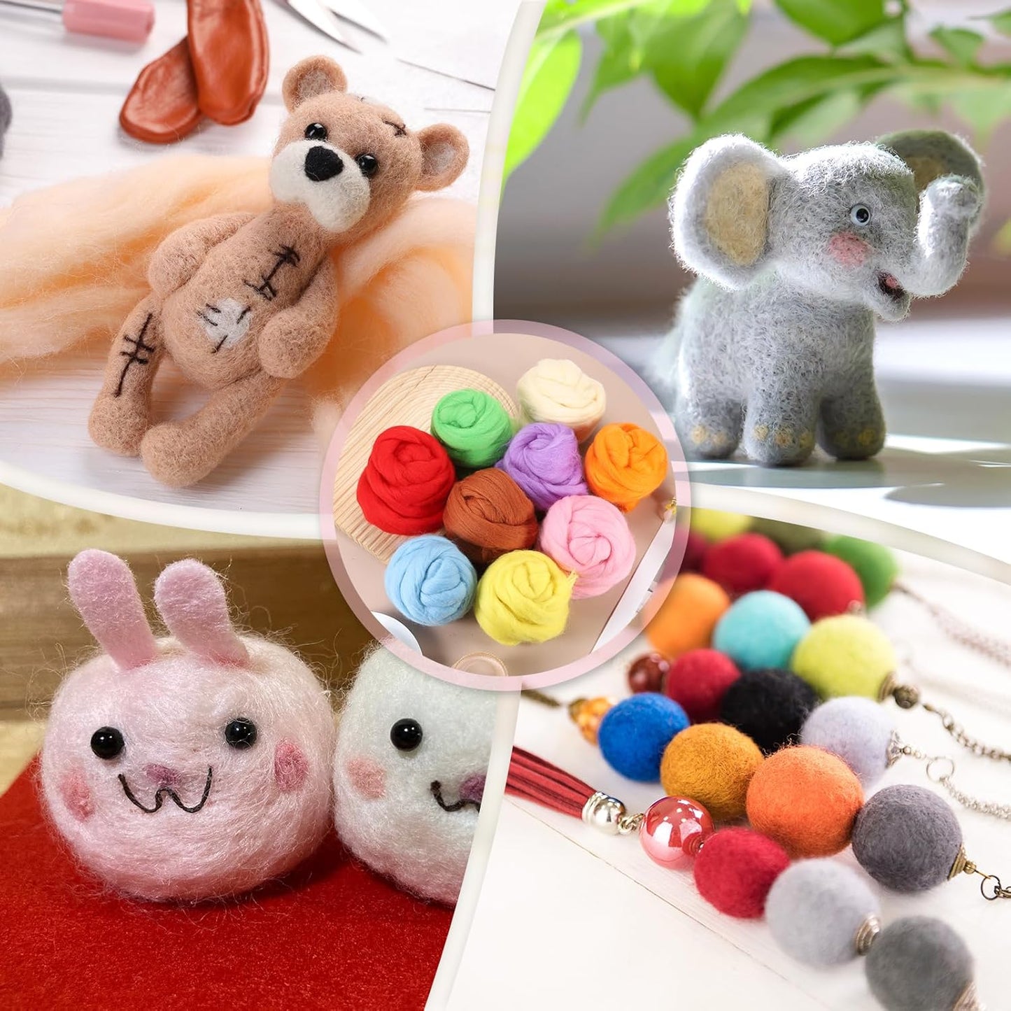 PATIKIL Wool Roving Yarn, 250G/8.8OZ Felting Wool Pure Roving Yarn, Navy Blue