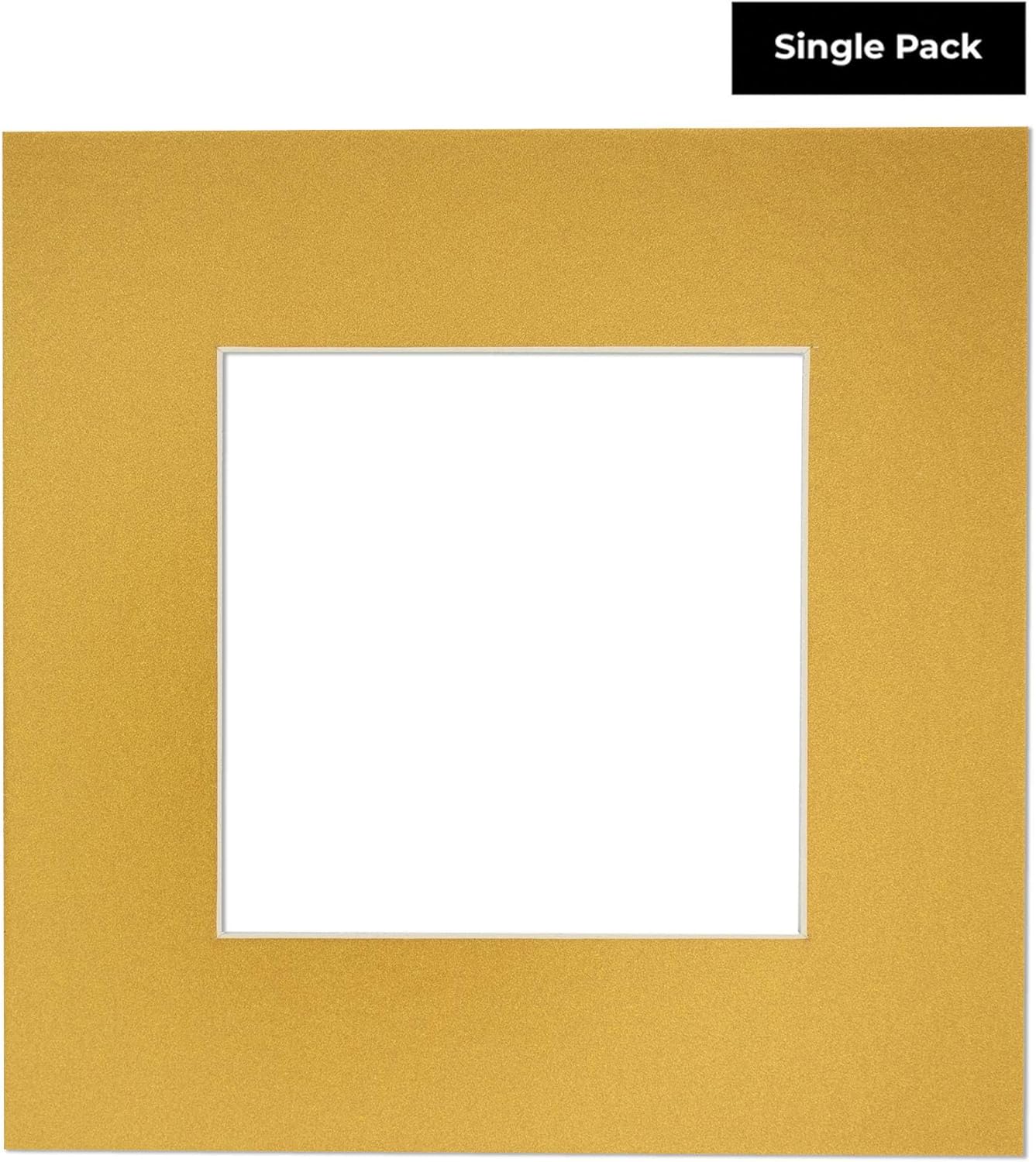 8.5x11 Mat Bevel Cut for 7x9 Photos - Acid Free Metallic Gold Precut Matboard With Backing Board and Crystal Clear, Self Seal Photo Mat Bag - For Pictures, Photos, Framing - 4-ply Thickness