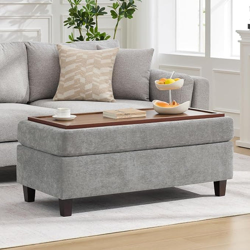 45 Inch Large Storage Ottoman Bench by WUTUTUEE