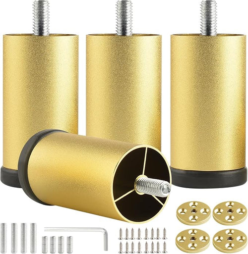 4 Pack Gold Furniture Legs 3 Inch Dresser Support Feet Metal Cabinet Adjustable by Unknown