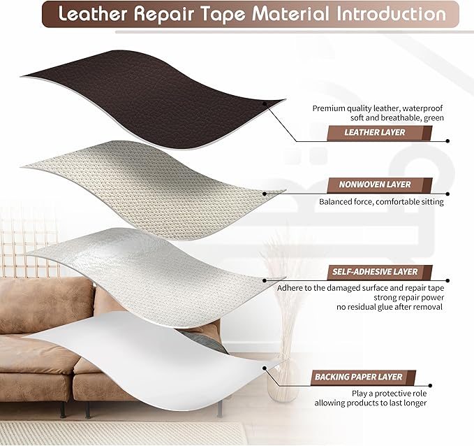 KING MOUNTAIN Leather Repair Patch, 12 x 60 Inches self Adhesive Leather Repair - Image 3