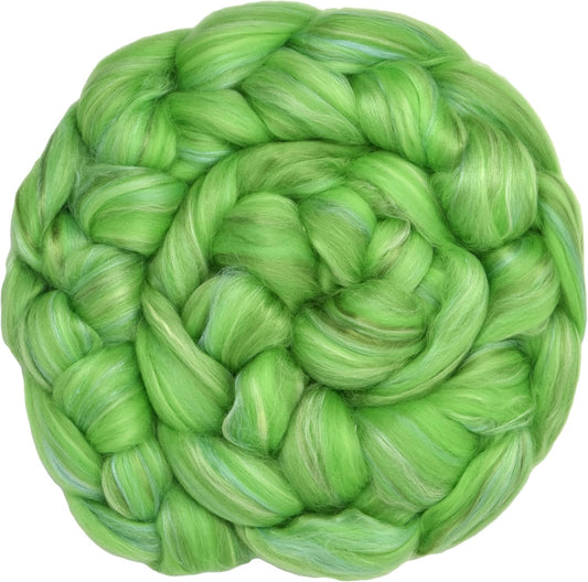 Merino Silk Luxe Tonal Designer Blend. Superfine Merino, Mulberry Silk, Tussah Silk. Top Roving for Spinning or Felting. Secret Garden 4oz