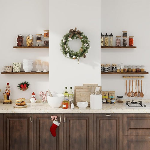 32Inch Floating Shelves for Wall 2 Pack Wood Shelves for Kitchen, Bedroom Wall - Image 2