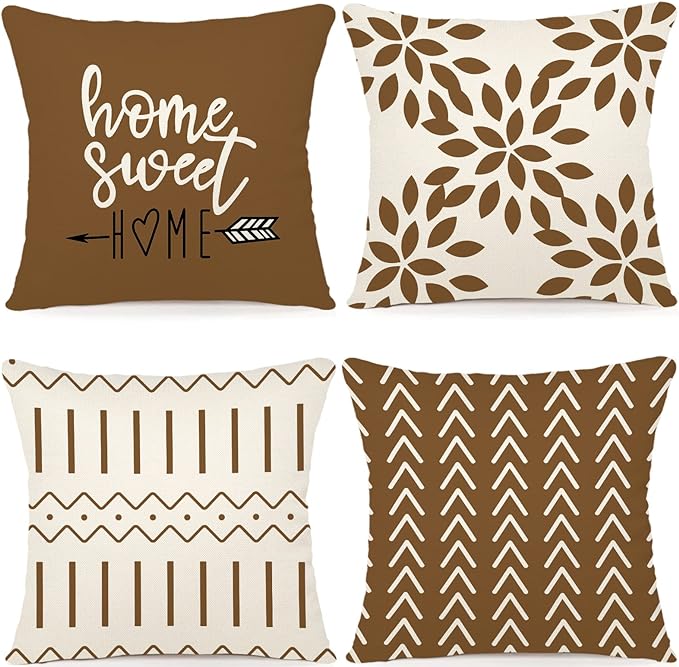 YCOLL Pillow Covers 16x16 Set of 4, Modern Sofa Throw Pillow Cover, Decorative by PillowCoversExpert