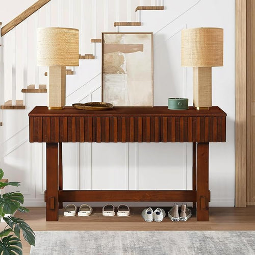 52" Wood Console Table for Entryway, Modern Sofa Table by HanStrong