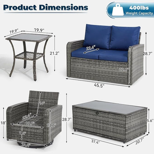 5 Pieces Outdoor Furniture Set - Image 2