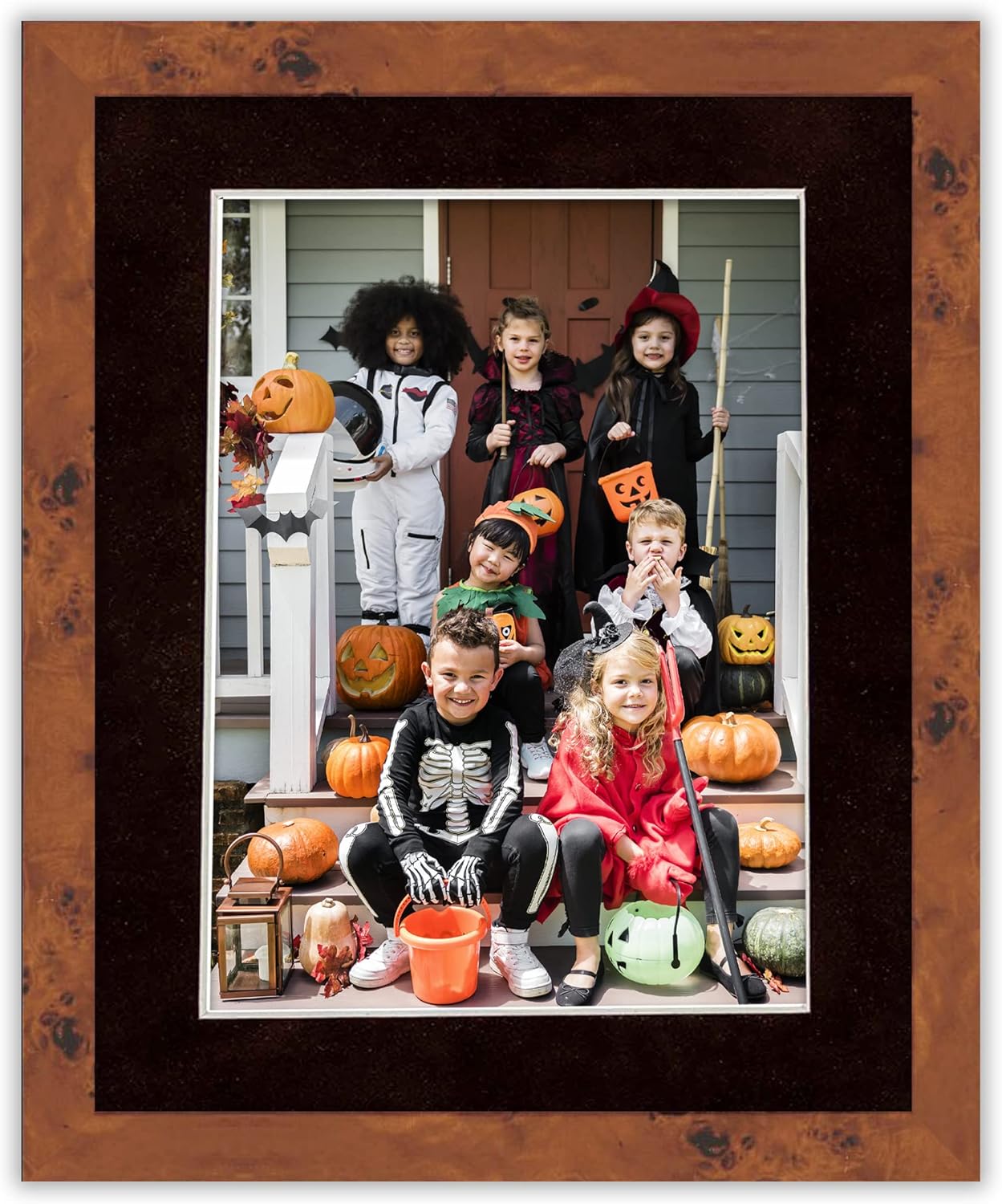 Poster Palooza 8.5x11 Mat Bevel Cut for 7x9 Photos - Acid Free Black Suede Precut Matboard - For Pictures, Photos, Framing - 4-ply Thickness