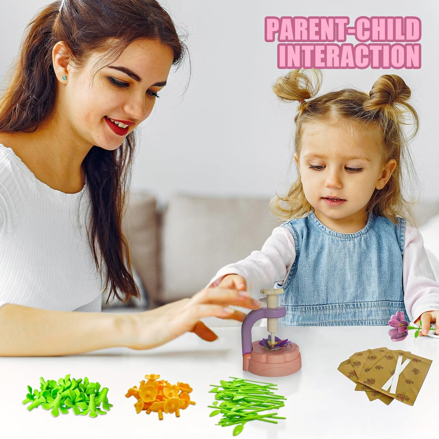 DIY Fabric Flower Bouquet Toy Set | Children's Handmade Materials Pack (Ages 3-9) | STEM Education Art Toy | Festival Creative Gift