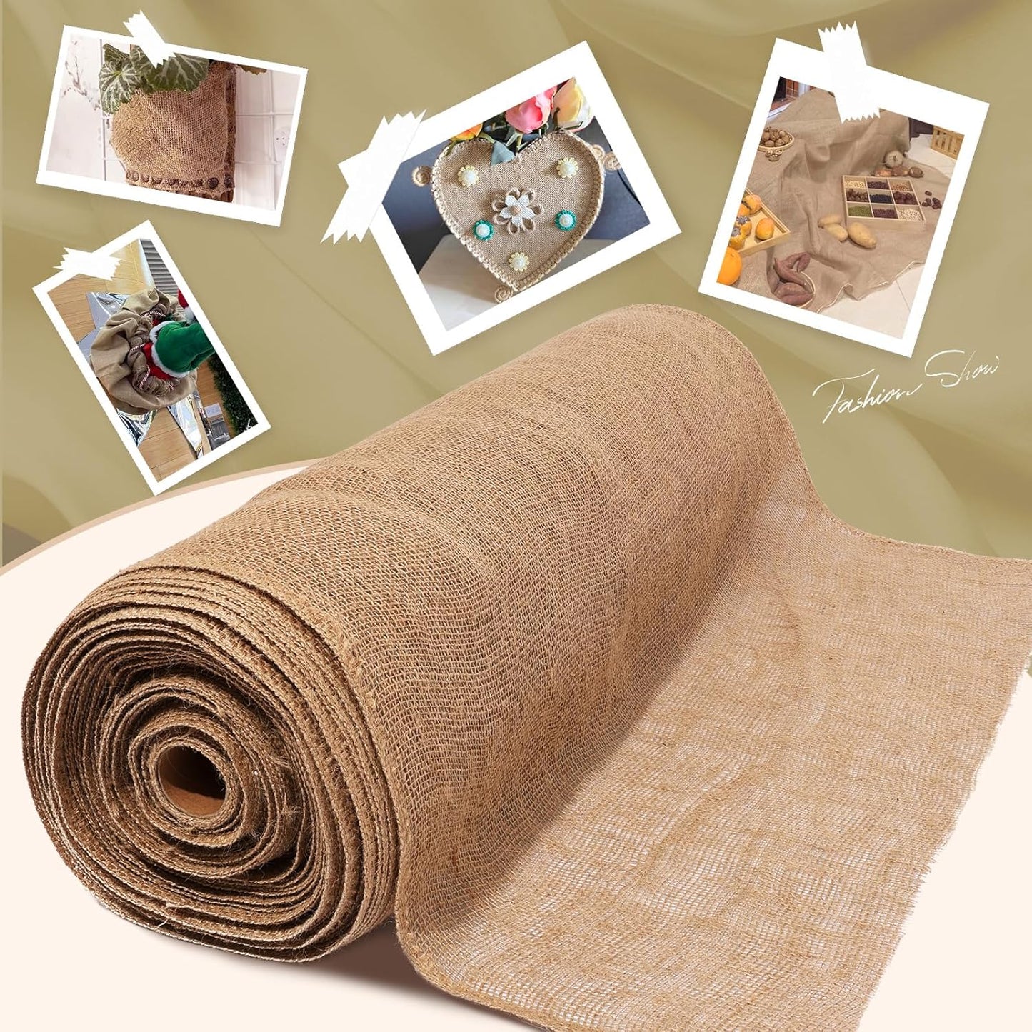 40" x40 Feet Premium Natural Burlap Fabric Roll – Multipurpose for Gardening, Weddings, Crafts & Holiday Decor – Wedding Aisle Runner, Halloween/Christmas Burlap, Weed Barrier & More