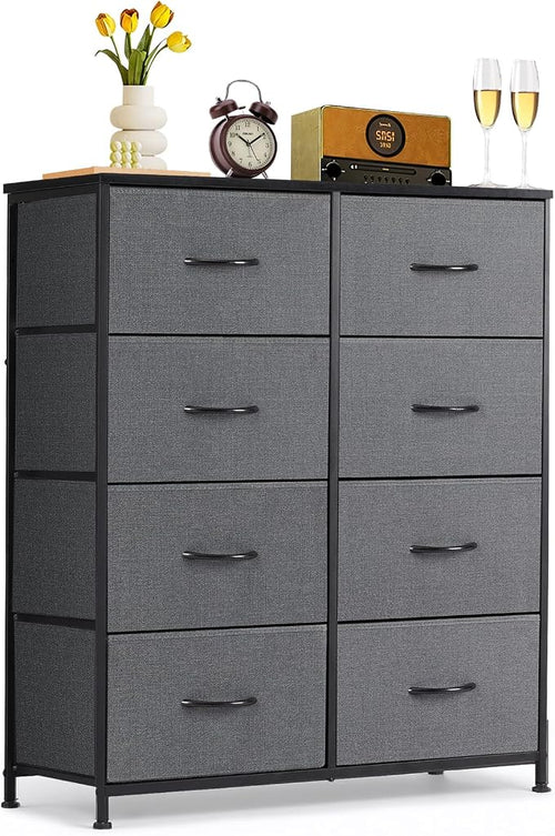 8-Drawer Dresser for Bedroom, Anti-Tip Tall Storage Organizer Chest of Drawers by SageNest