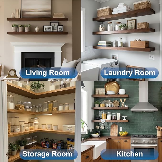 LEOPO 12-Pack 10 inch Floating Shelf Brackets, Hidden Shelf Bracket - Image 8