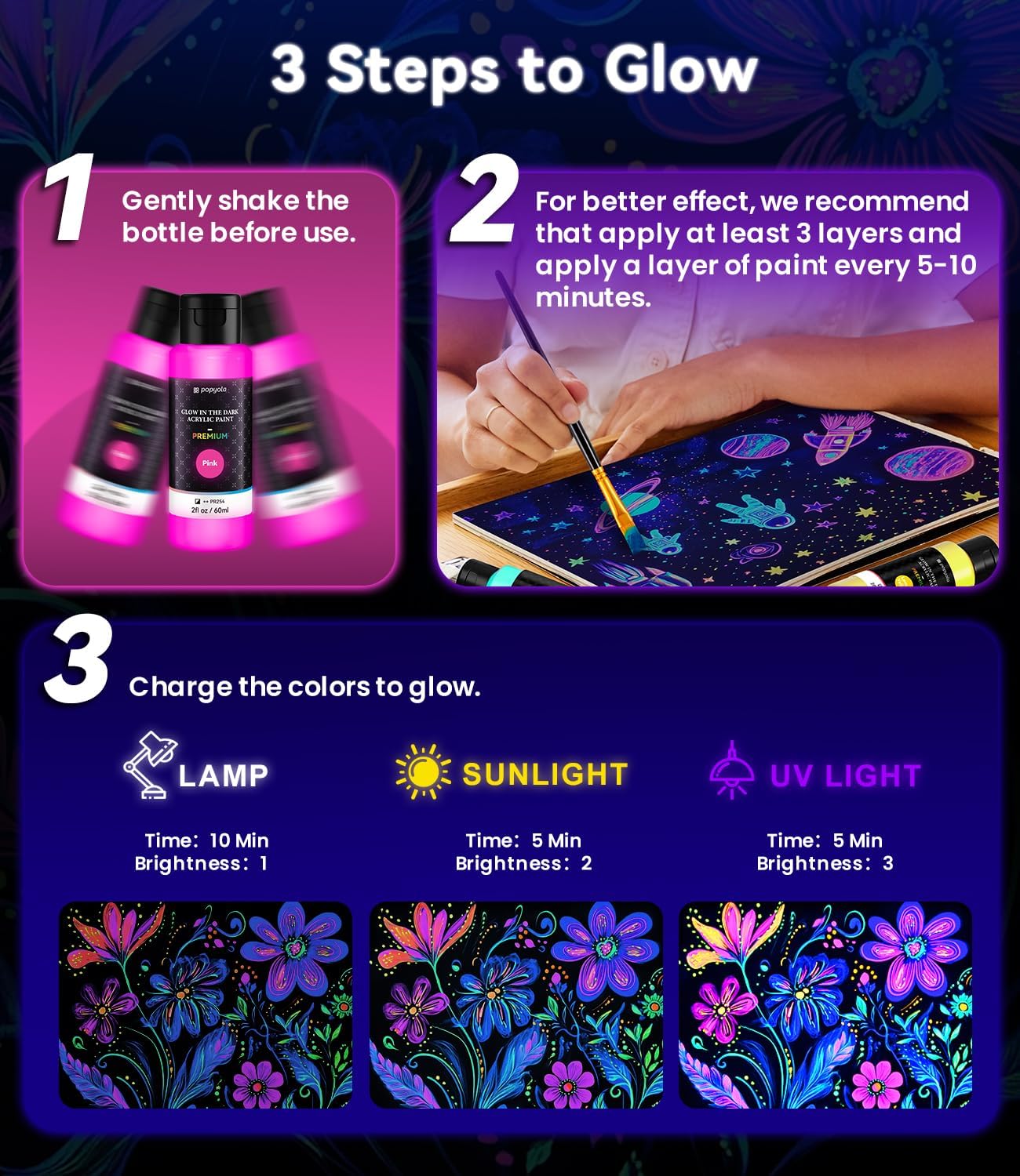 40 PCS Classic & Glow in the Dark Acrylic Paint Set with 12 Brushes, 2 Knives & Palette, 24 Colors Art Craft Paint for Beginners, Halloween Pumpkin Canvas Ceramic Rock Painting Kit