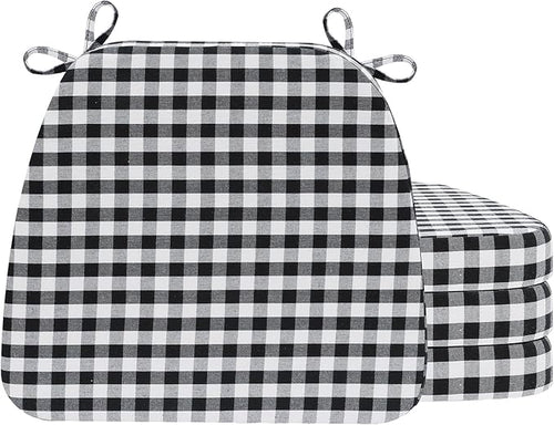 AAAAAcessories D-Shaped Chair Cushions, Machine-Washable Cover, Checkered by AAAAAcessories