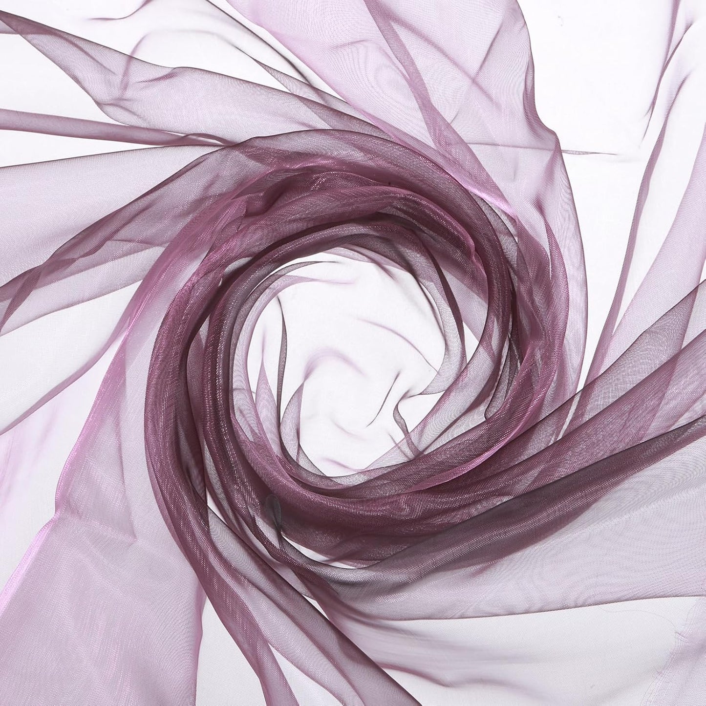 MECCANIXITY Iridescent Sheer Organza Fabric, 2 Yards x 59 Inches Solid Holographic Shiny Fabric Organza Cloth for Wedding, Curtains, Costume, Photo Background, Gradient Gray Purple