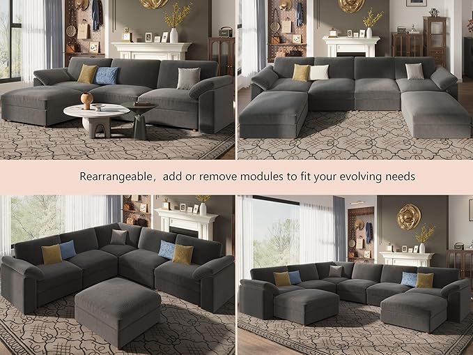 EASE MOOSE Oversized Sectional Modular Sofa, L Shape Sectional Couch - Image 5