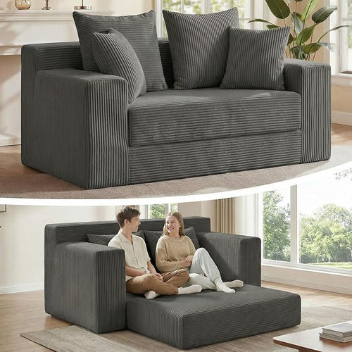 3-in-1 Convertible Sofa Bed, Boneless Loveseat Sleeper & Folding Couch Bed by Winzoo