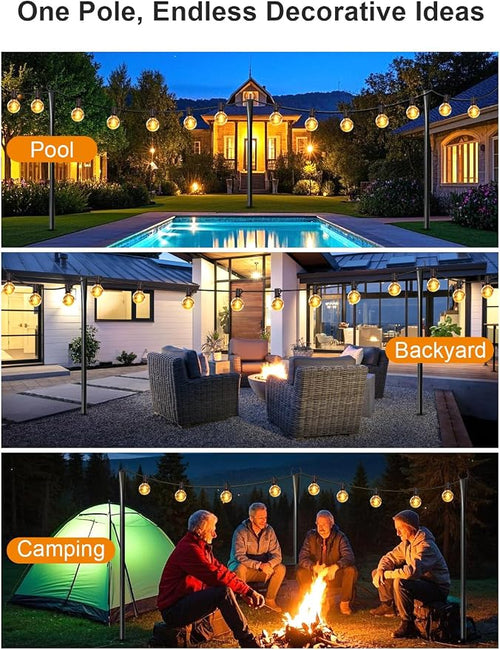 4 Pack String Light Poles for Outside, Thickened Metal Christmas Lights Hanger - Image 2