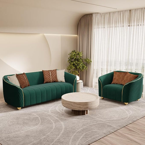 2-Piece Luxury Velvet Sofa Set for Living Room, Elegant Design Couch Set by yunqishiHOME