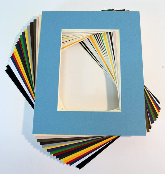 topseller100, Pack of 20 Mixed Colors 8x10 Picture Mats Matting with White Core Bevel Cut for 5x7 Pictures