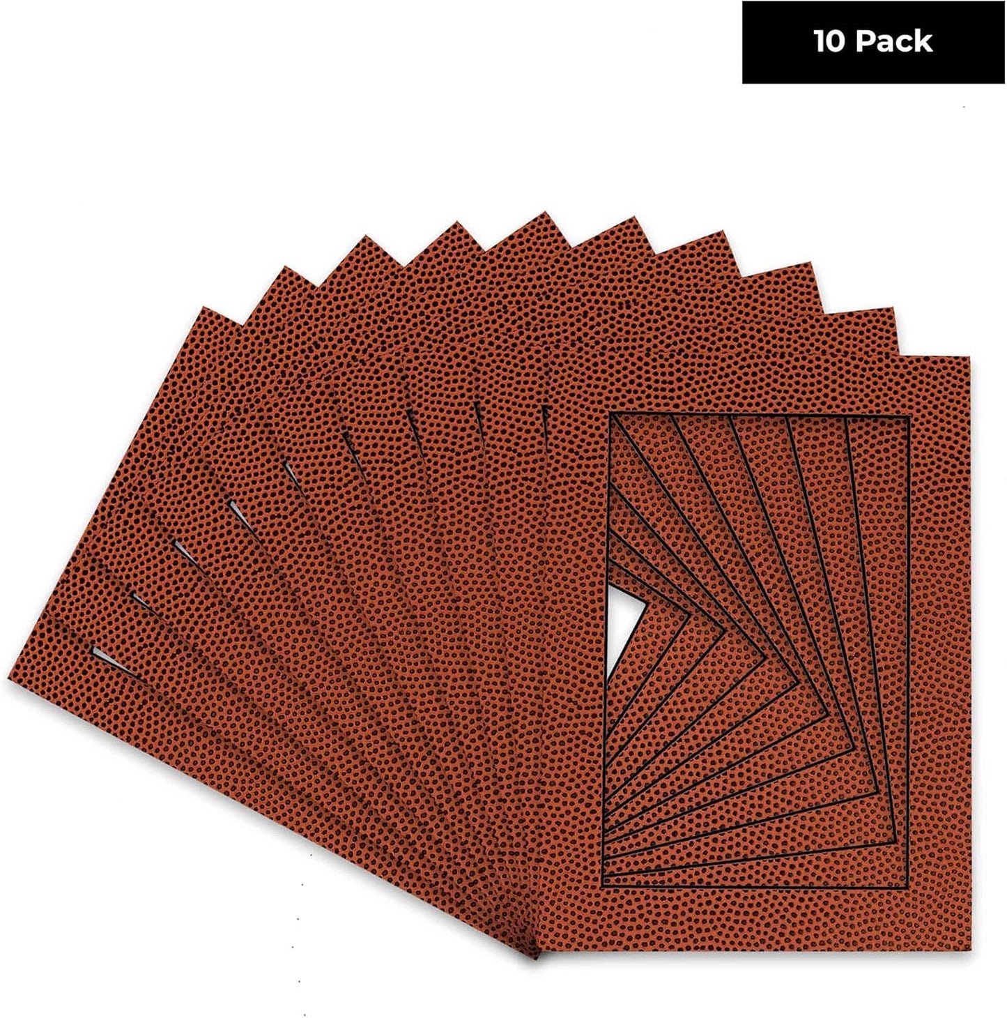 Pack of TEN 8x10 Mats Bevel Cut for 5x8 Photos - Acid Free Football Texture Precut Matboards For Pictures, Photos, Framing - 4-ply Thickness