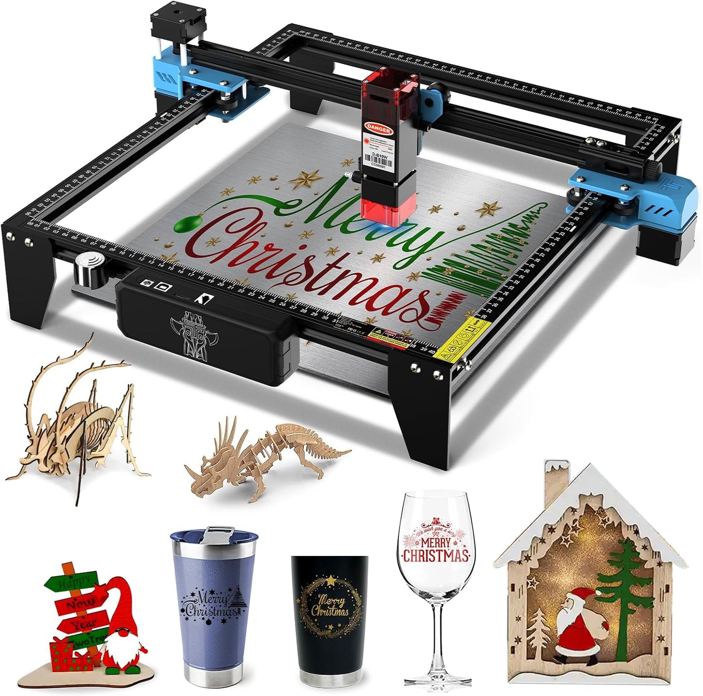 TTS-10 PRO 10000mW Laser Engraver Machine Laser Cutter Laser Cutting Engraving Tool Engraving Machine for Wood Metal Aluminum Glass Leather Class IV