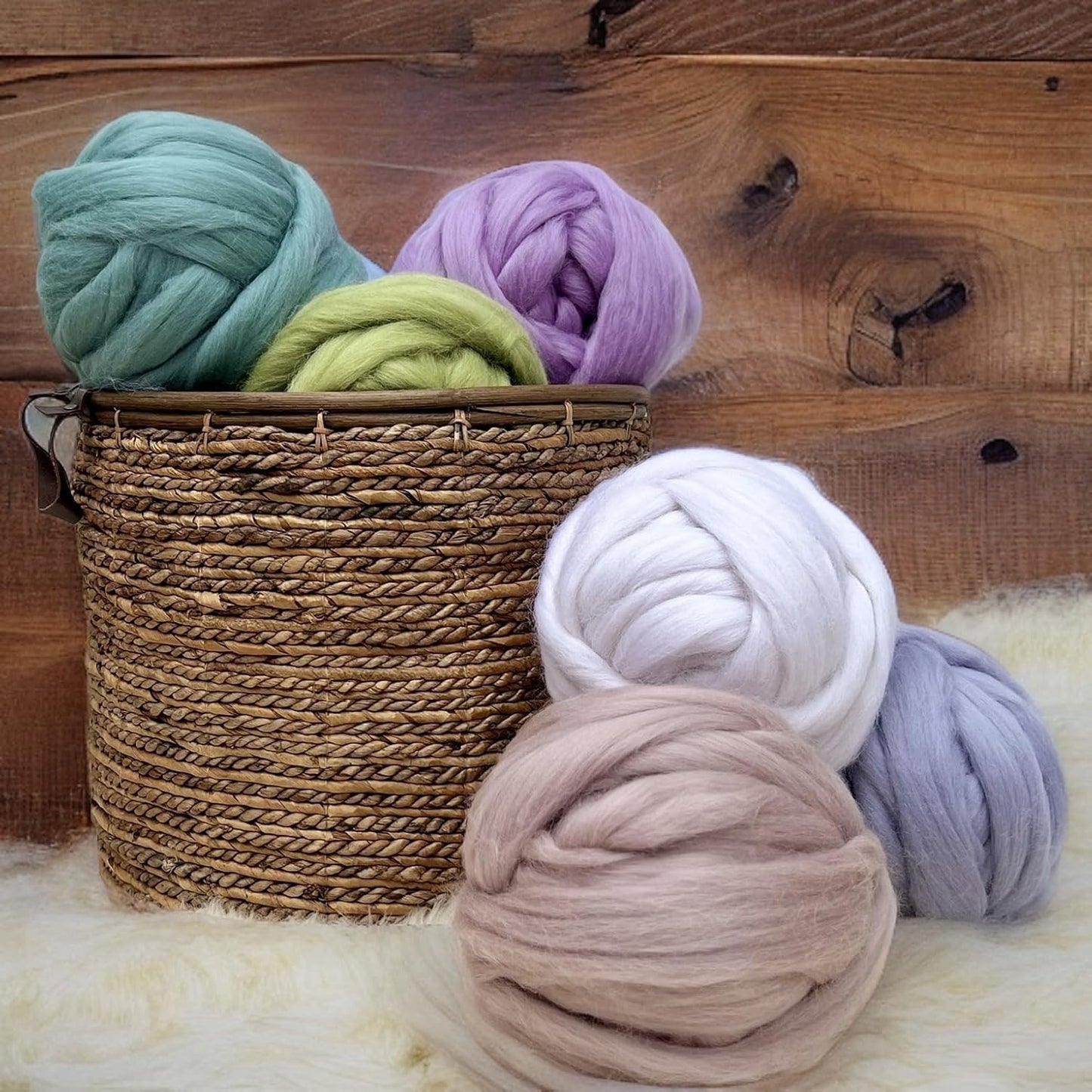 Revolution Fibers Dyed Corriedale Wool | 8 Ounces of Premium Combed Wool Top | 26 Micron, 100% Pure Corriedale Wool Roving, Ethically Sourced (Eggshell Biege)