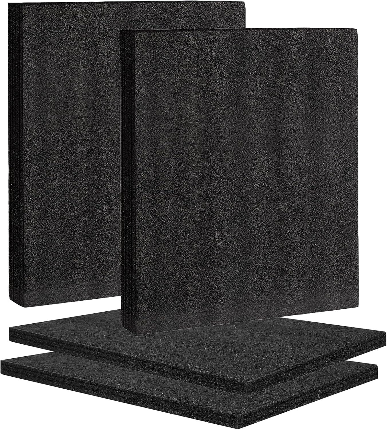4 Pcs Black Polyurethene Foam Sheets,2 Sizes Cuttable Packing Foam Block Foam Padding for Packing and Crafts,Toolbox Storage(12 x 16 x 1 in,12 x 16 x 0.5 in)