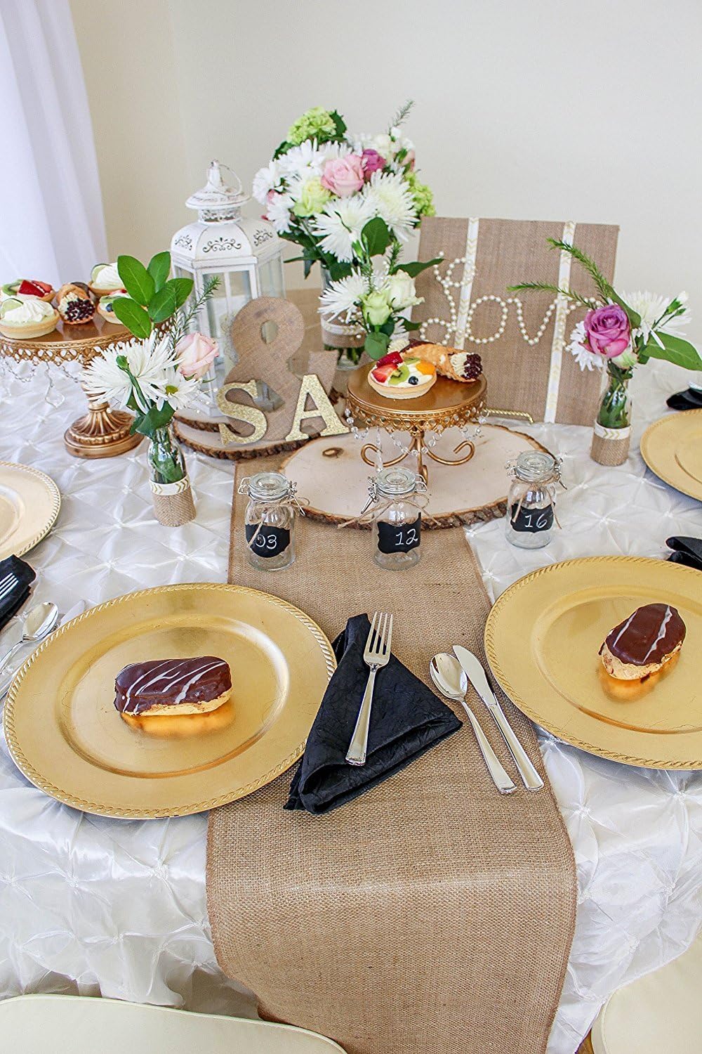 14" x 50yd NO-FRAY Burlap Roll ~ 15 - 25 Table Runners ~ Natural Long Fabric with Finished Edges. Perfect for Weddings, Placemats, Crafts. Decorate Without The Mess!