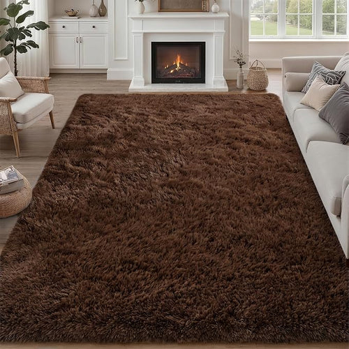 8x10 Area Rugs for Living Room Bedroom: Ultra Soft Fluffy Shag Rug Upgrade by Luxturiy