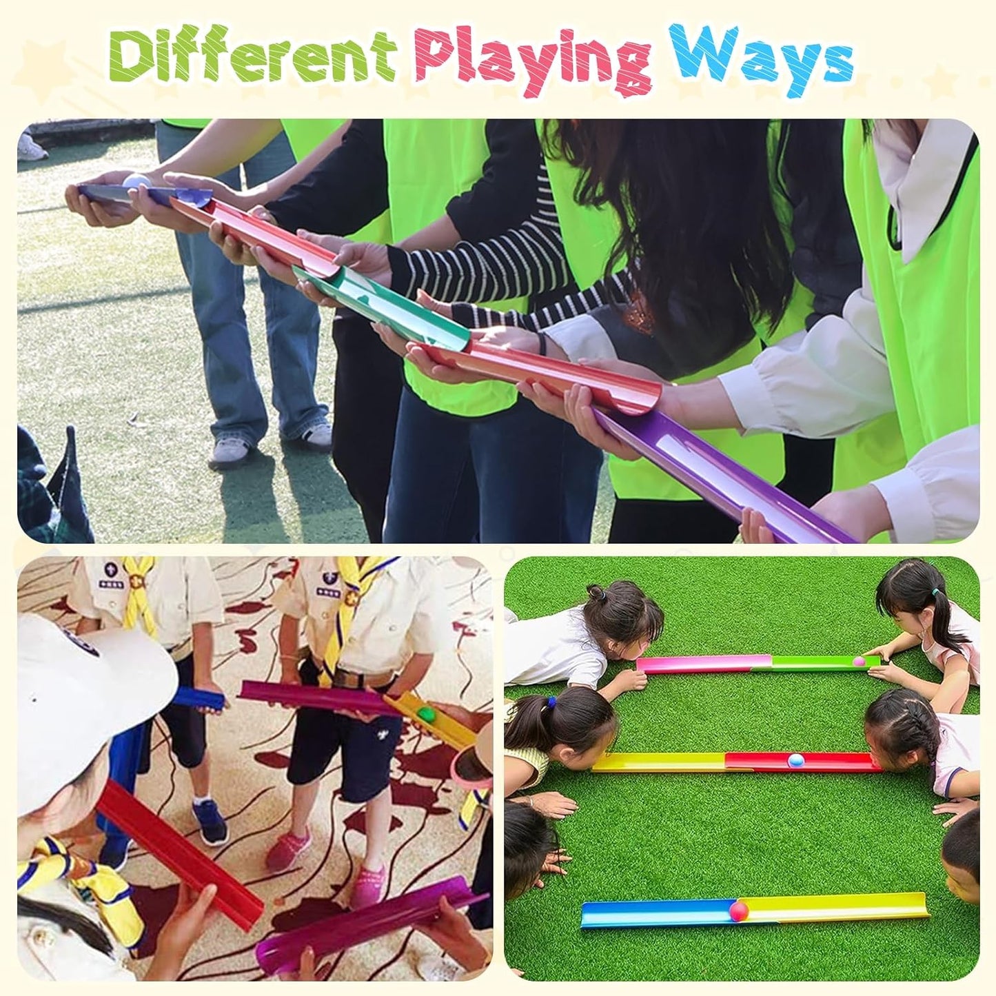 KINDEN Team Building Exercise Activities Pipeline Kit Group Games, Half Pipes Indoor Outdoor Ice Breaker Group Learning Team Work Youth Sports for Kids Teens, Children, Adults Competition Funny Games